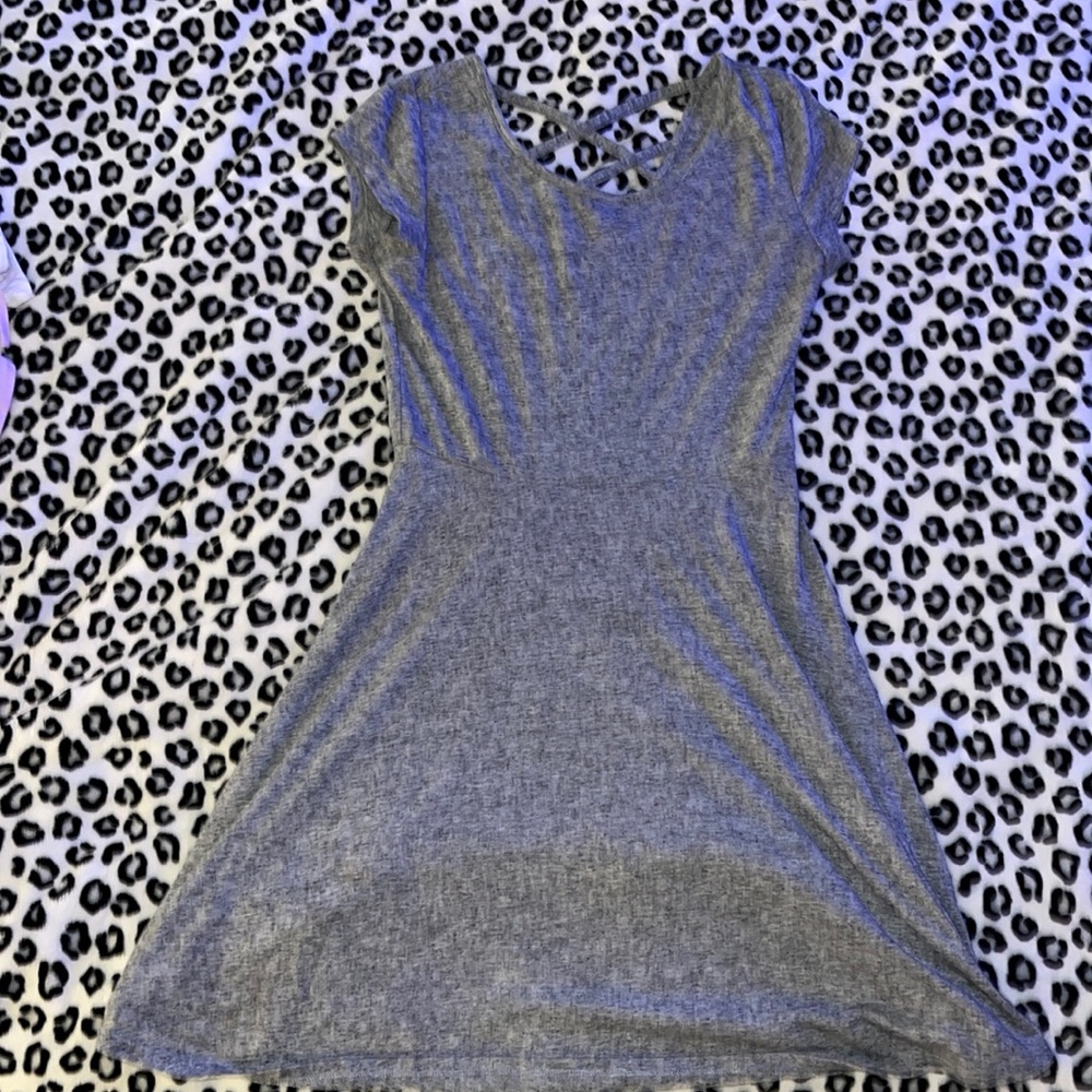 Grey mini dress cutout crisscross back size small